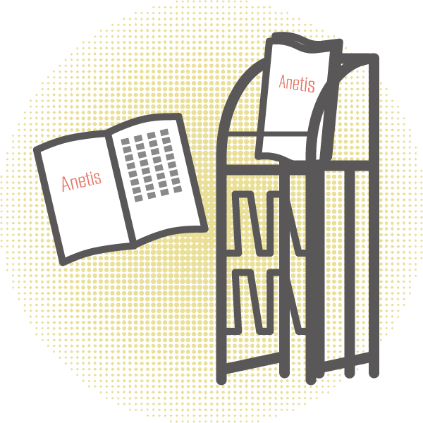 AnetisラックとフリーペーパーAnetis